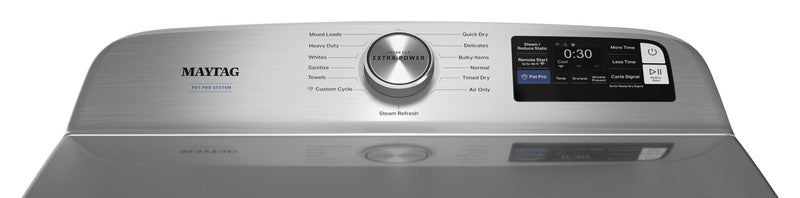 Maytag 7.4 Cu. Ft. Pet Pro Top Load Electric Dryer - Radiant Silver - YMED7205RR