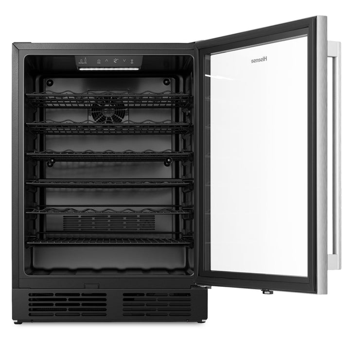 Hisense 5.4 cu. ft. 54-Bottle Hybrid Beverage and Wine Cooler with Reversible Door - Black - HWS054B1ASD