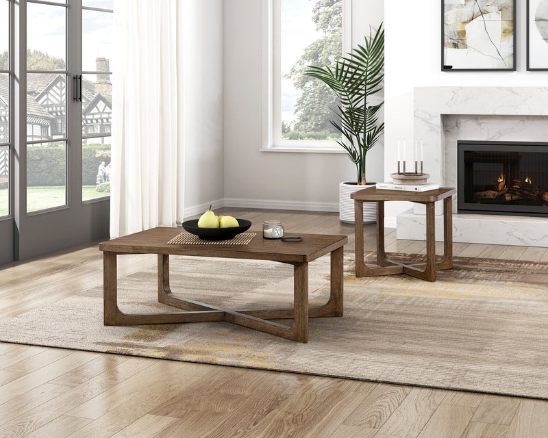 Maxwell 48\" Coffee Table - Light Brown Hickory