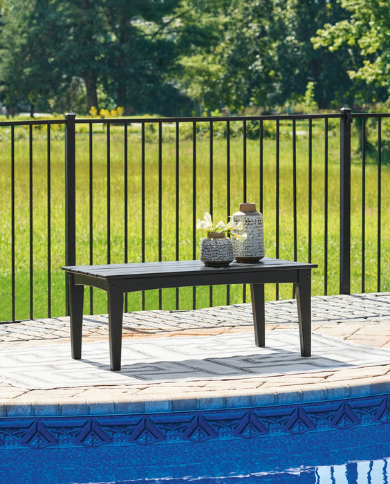 Lake Outdoor Patio Coffee Table - High Density Plastic, Weather Resistant – Black