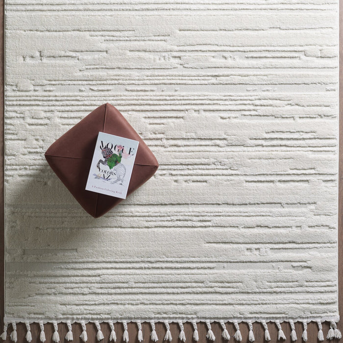 Riley Cream Abstract Area Rug - 6'3\" x 9'