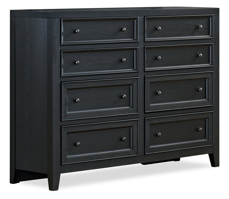 Casa Bedroom 8-Drawer Dresser, 54\"W x 44\"H, Wood - Black