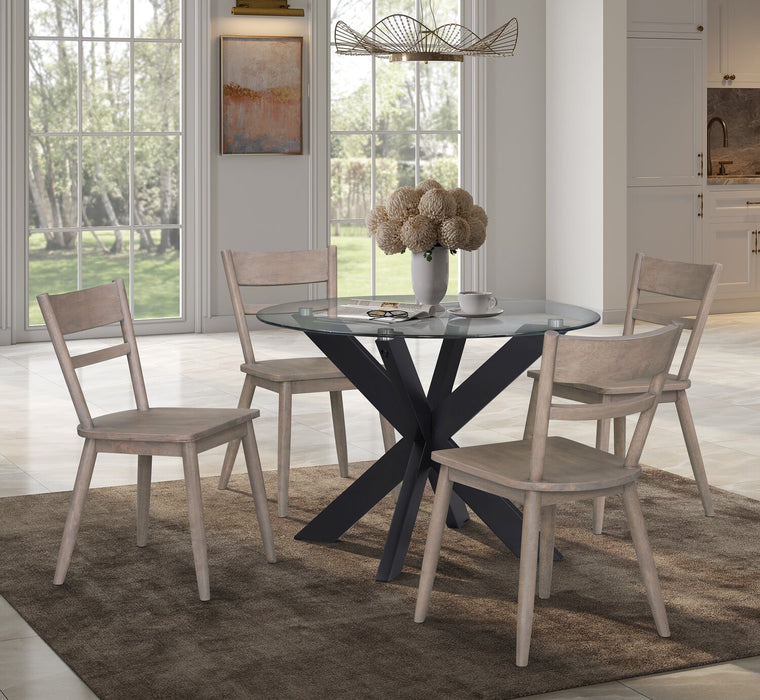 Remi Dining Chair with Curved Ladder-Back - Brown