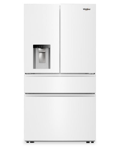 Whirlpool 36” 29 Cu. Ft. French Door Refrigerator - White - WRMF3536SW | Réfrigérateur Whirlpool de 36 po et de 29 pi3 à portes françaises - blanc - WRMF3536SW