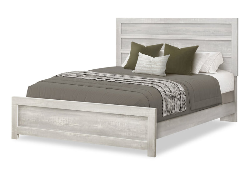 Aspen 5pc Bedroom Set with Bed, Dresser & Mirror, Grey - Queen Size