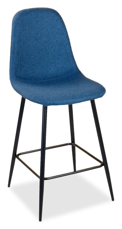 Jax Counter-Height Stool with Polyester Fabric, 26"H, Metal - Blue | Tabouret Jax de hauteur comptoir de 26 po (H) en tissu de polyester et en métal - bleu