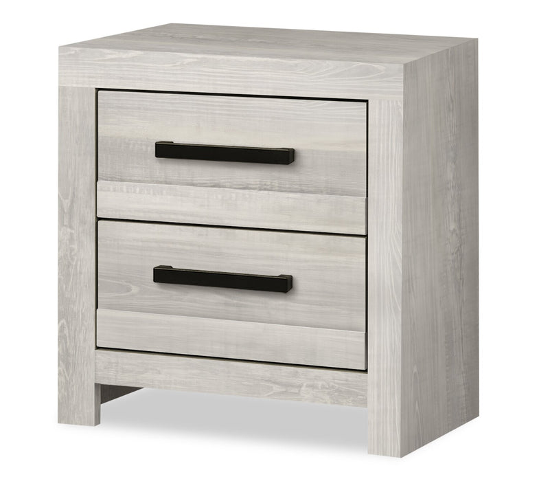Aspen Bedside 2-Drawer Nightstand, 22\"W x 24\"H - Grey