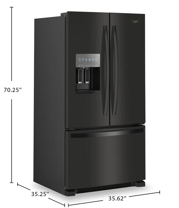 Whirlpool 36\" 25 Cu. Ft. French-Door Refrigerator with Ice and Water Dispenser - WRFF3436RB