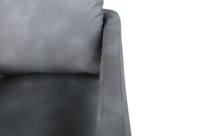 Ever 28\" Swivel Leather-Like Fabric Accent Chair – Grey