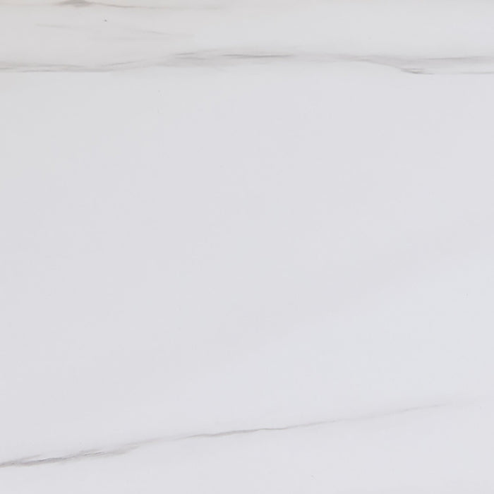 Oscar 47\" Reversible Office Desk with Storage – Faux White Marble and Weathered White