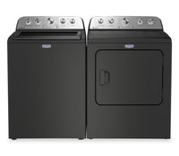 Maytag 5.5 Cu Ft. Top Load Impeller Washer with Pet Pro Option and 7.0 Cu Ft. Gas Dryer – Volcano Black 