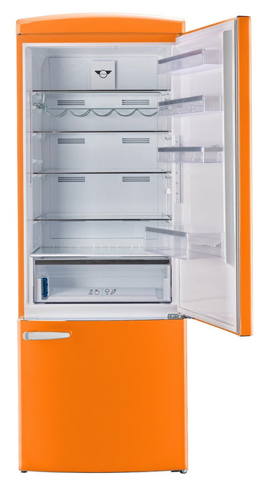 Unique Classic Retro 28\" 17 Cu Ft. Bottom Mount Refrigerator - Orange - UNQ-455L O AC