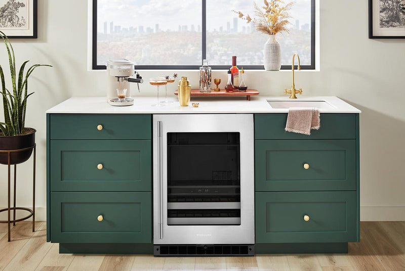 KitchenAid 24\" Undercounter Wine Cooler with Full-Extension – Stainless Steel - KUWR324SSB