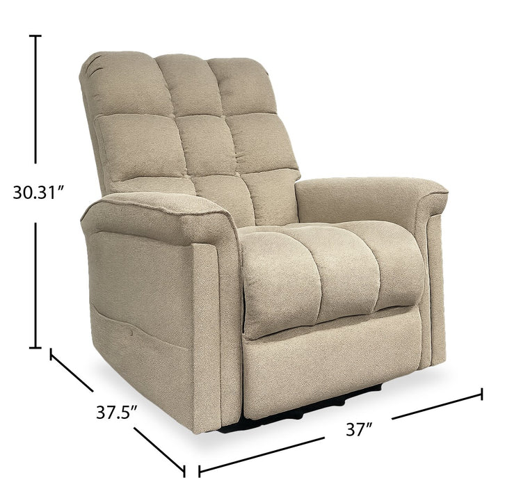 Linton 35.5” Linen-Look Fabric Power Lift Reclining Chair – Mushroom 