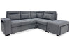 Coast 3-Piece Right-Facing Fabric Sleeper Sectional with Storage and Ottoman - Smoke
