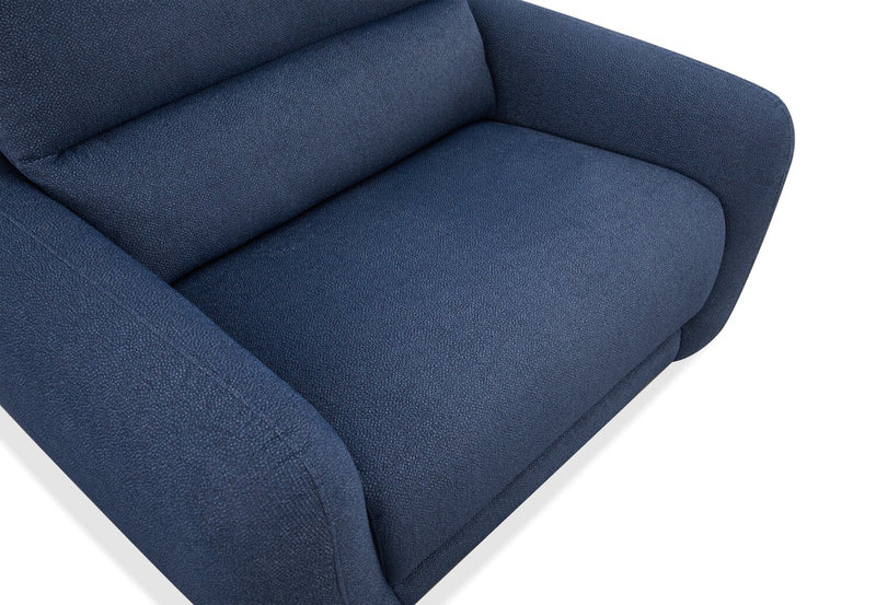 Cindy Crawford Home Kailyn 54\" Fabric Power Reclining Chair with Power Headrest - Indigo
