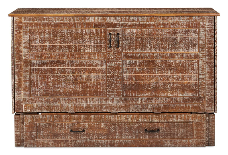 Parker Cabinet Bed, Weathered Brown - Queen Size