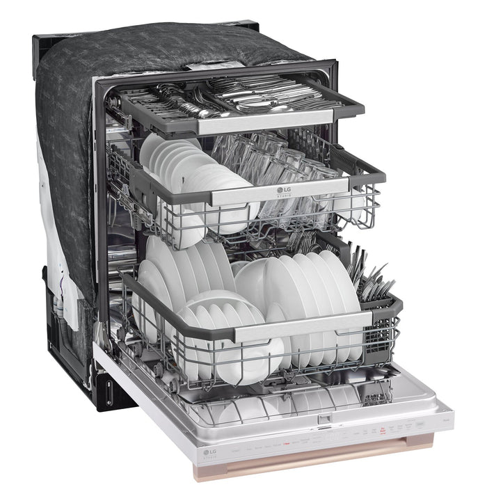 LG Studio 24\" 40 dBA Built-In Top-Control Smart Dishwasher - Essence White - SDWB24W3