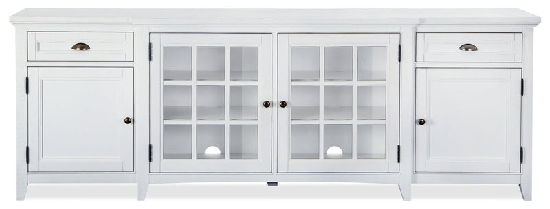 Wesley 90\" Traditional TV Stand with Storage and Cable Management for TVs up to 95\" - Chalk White