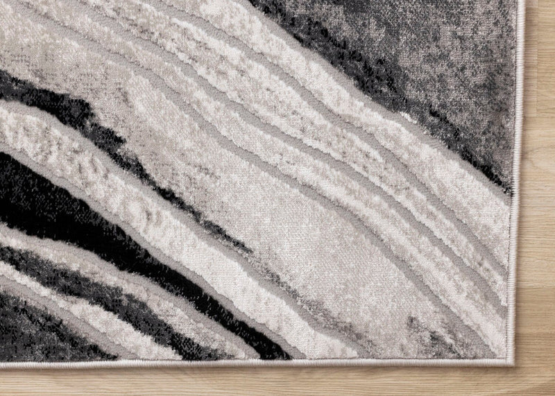 Plasma Black Grey Area Rug - 5'3\" x 7'7\"