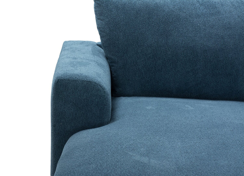 Voyage Modular 6-Piece Left-Facing Fabric Sectional with Console and Removable Back Cushions – Blue