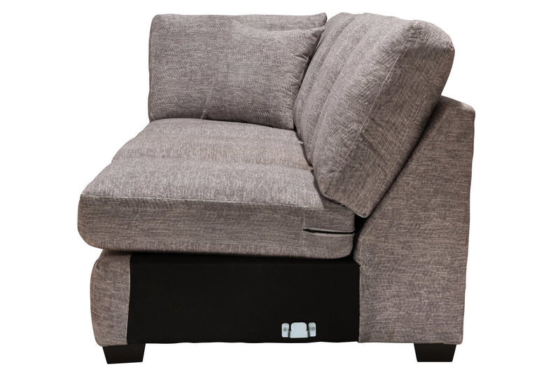 Made in Canada Luxe 3-Piece Right-Facing Fabric Sectional with Removable Cushions - Zaftig Dove Grey
