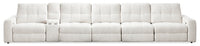 Scott Living Elevate Modular 6-Piece Chenille Fabric Power Reclining Sectional with Storage Console - Beige 