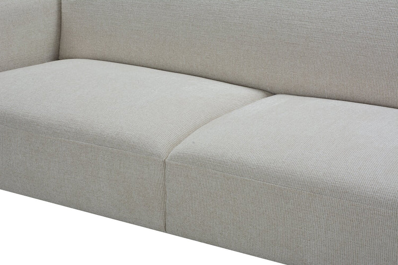 Sadie 78.7\" Fabric Sofa with Rubberwood Legs – Beige 