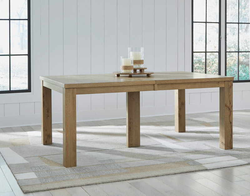 Logan Dining Table with 72-108\"W Extension - Natural Oak