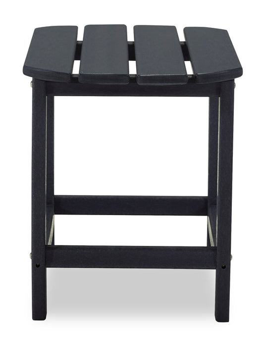 Bask Outdoor Patio End Table - 15\"W, High Density Plastic, UV & Weather Resistant - Black