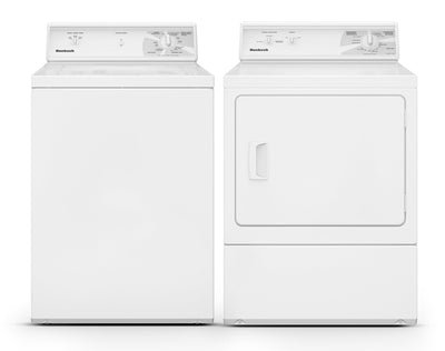 Huebsch 3.19 Cu.Ft. Top Load Non-Vended Commercial Washer and 7 Cu. Ft. Dryer - White | Laveuse commerciale de 3,19 pi3 à chargement par le haut sans achat et sécheuse de 7 pi3 de Huebsch - blanche