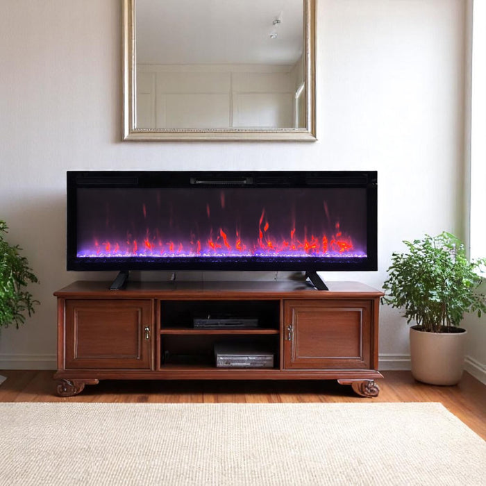 Mirage 60\" Modern Electric Fireplace - Black