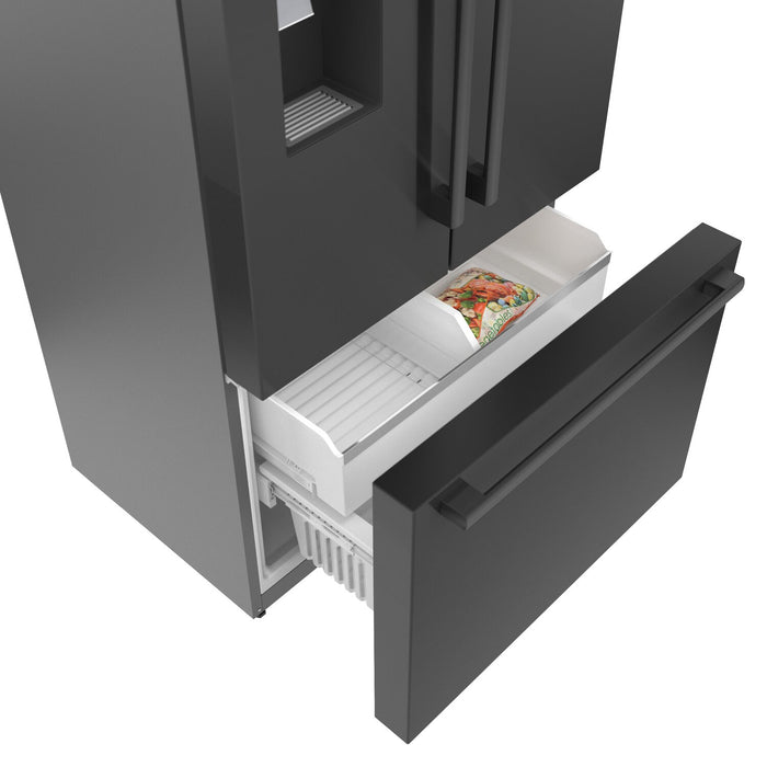 Bosch 21.6 Cu. Ft. French-Door Bottom Mount Refrigerator - Black Stainless Steel - B36CD52SNB