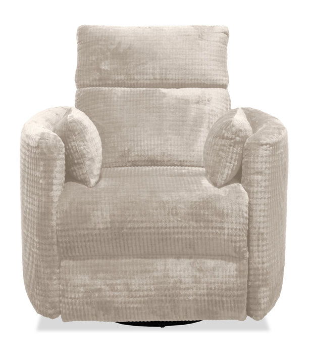 Remi 38\" Fabric Swivel Glider Power Reclining Chair with USB ports – Taupe