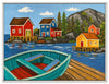 Fishing Village Framed Canvas Artwork - 31.5\" x 41.5\"