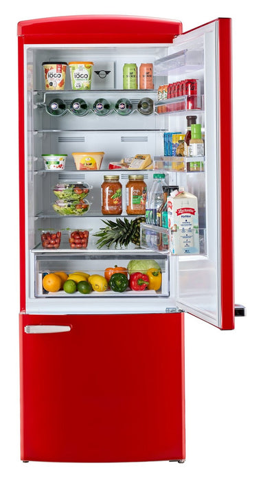 Unique Classic Retro 28\" 17 Cu Ft. Bottom Mount Refrigerator - Red - UNQ-455L R AC