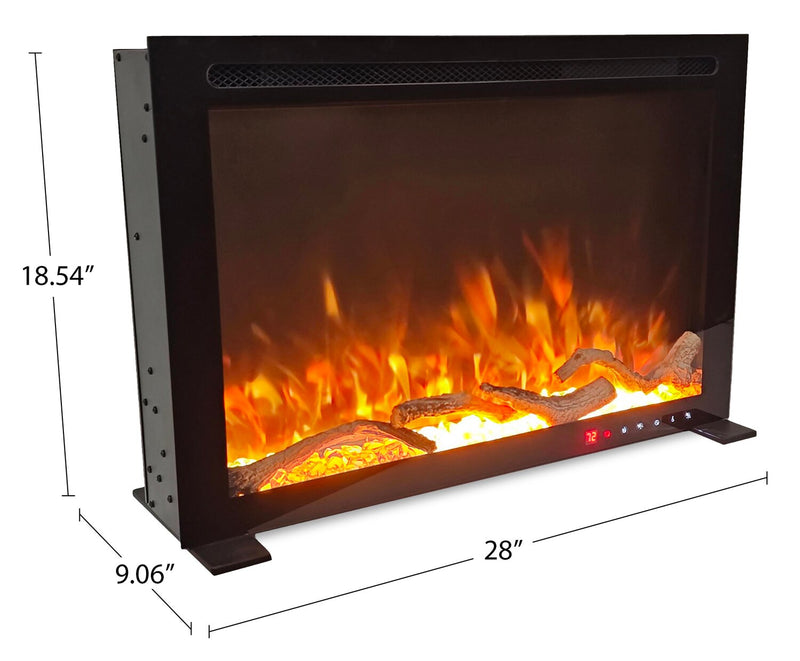 Venus 28\" Essential Built-In Electric Fireplace - Black