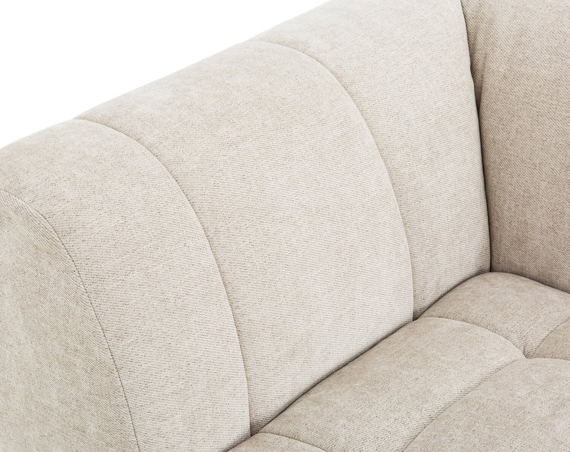 Oaklyn Modular 4-Piece Fabric Sectional with Tufted Seat Cushions - Beige