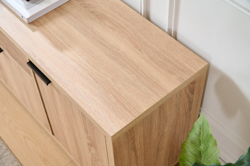 Noren 63\" TV Stand with Storage for TVs up to 70\"- Light Oak