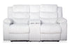 Bryson 72\" Faux Fur Fabric Reclining Loveseat with Storage Console - Mist Grey