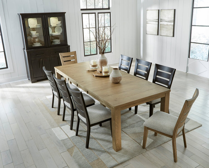 Logan Dining Table with 72-108\"W Extension - Natural Oak