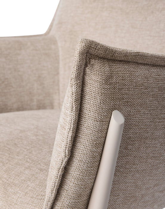Tori 32.68\" Fabric Accent Chair with Metal Frame - Sand