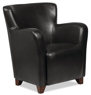 Zello Faux Leather Accent Chair - Black