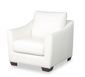 Royce Genuine Leather Chair - Ivory