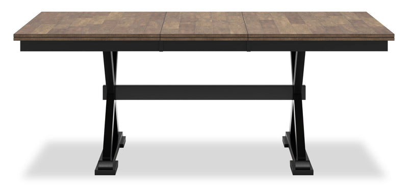 Raven 7pc Dining Package with 60-78\"W Extension Table & 6 Chairs - Two-Tone Black & Brown
