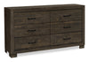 ["Ethan Bedroom 6-Drawer Dresser, 59\"W x 34\"H - Rustic Brown"]