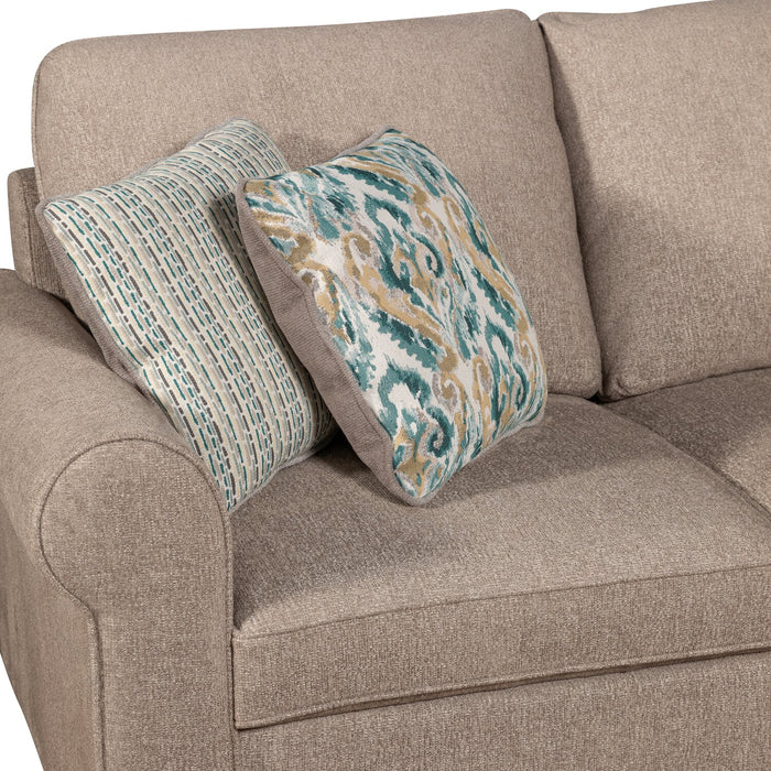 Scott Living Haven 3-Piece Chenille Fabric Sleeper Sectional - Taupe