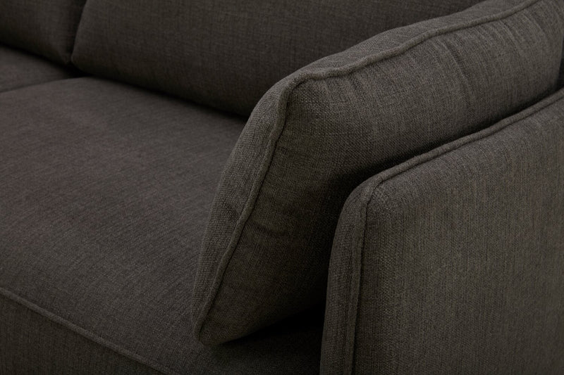 Cindy Crawford Home Gena 78.7\" Linen-Look Fabric Condo Size Sofa with Removable Back Cushions - Charcoal Grey