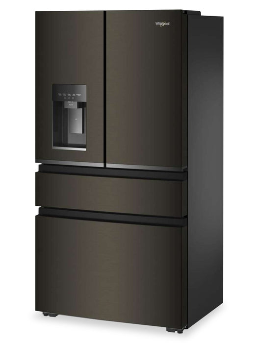 Whirlpool 36\" 22 Cu. Ft. True Counter Depth French Door Refrigerator – Black Stainless Steel - WRMC7036RV
