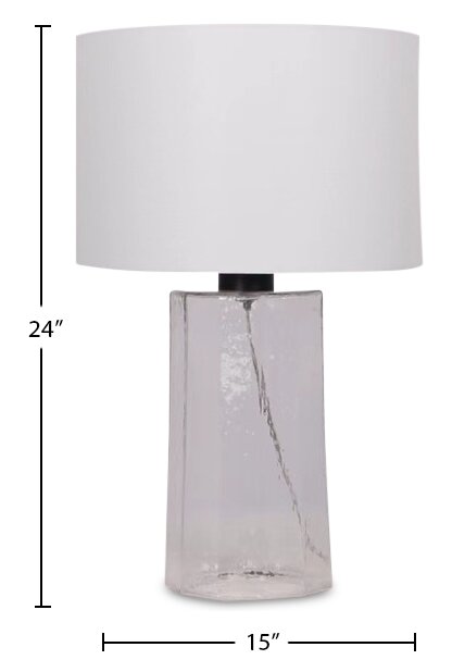 Kort & Co. Clara 24\" Clear Antique Brass Glass Table Lamp